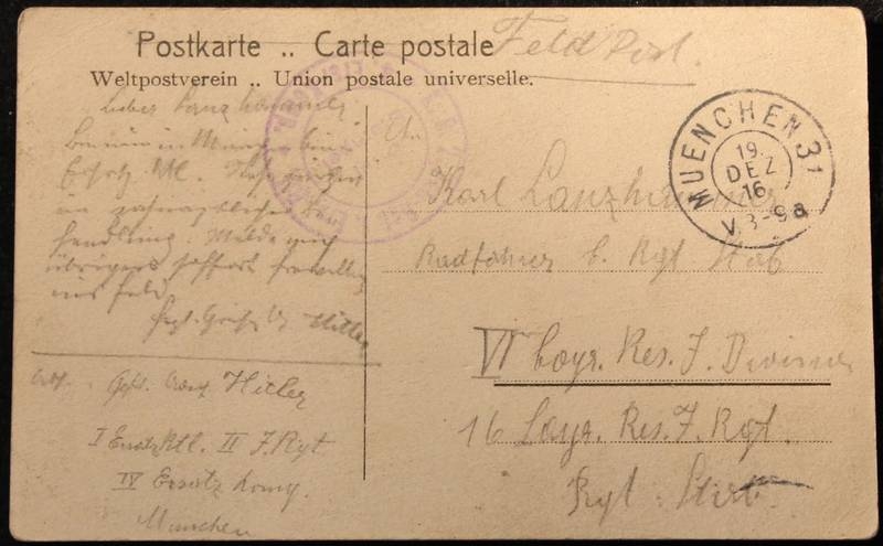 A postcard from A. Hitler
