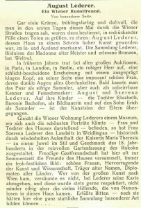 Obituary on August Lederer in "Wiener Salonblatt" May 17, 1936. © ANNO
