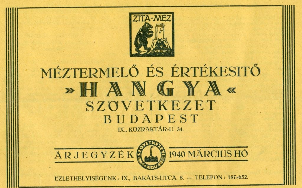 Werbeanzeige der Hangya, Budapest, 1940.
