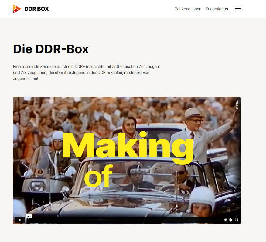 Recherche
Facts & Files recherchierte für das multimediale Online-Projekt DDR-Box zu Berufen in der DDR und den Ausbildungswegen.